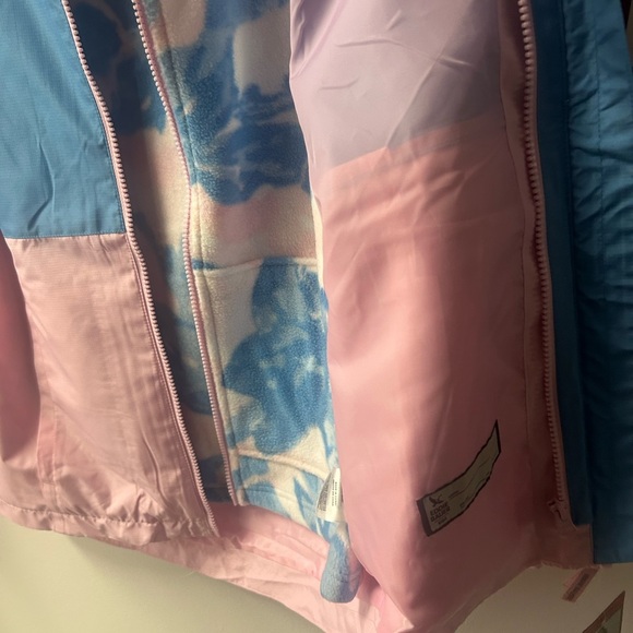 NWT Eddie Bauer Kids Blue and Pink Hooded 3-in-1 Jacket Size M 10/12 - Picture 7 of 11